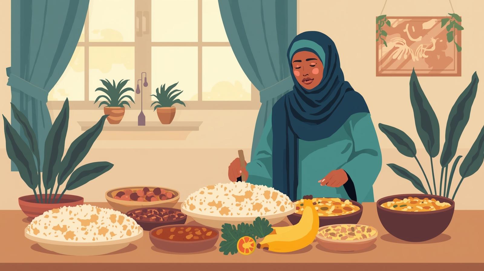 Hooy's Kök restaurang - kvinna i hijab förbereder mat